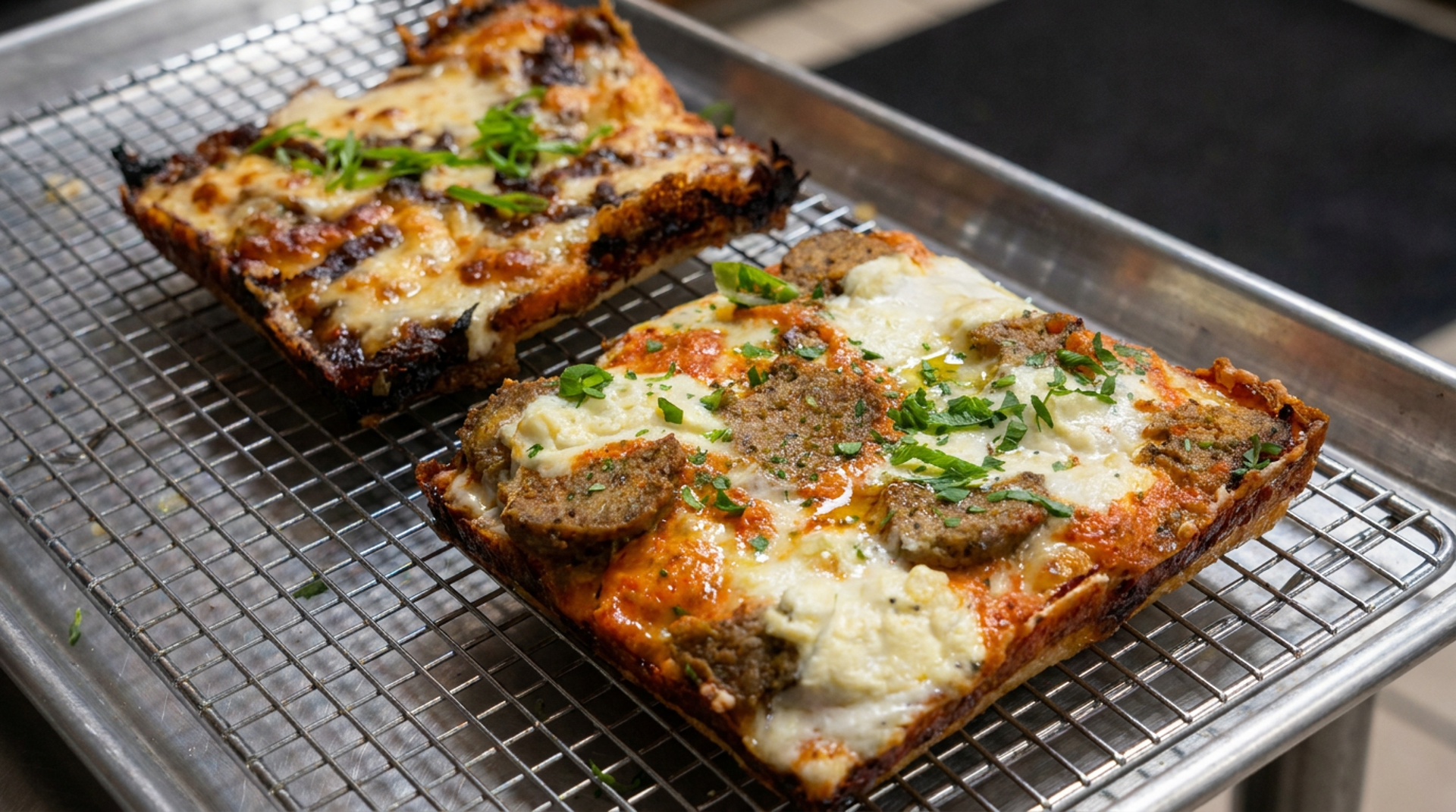 The Detroit-style pizza